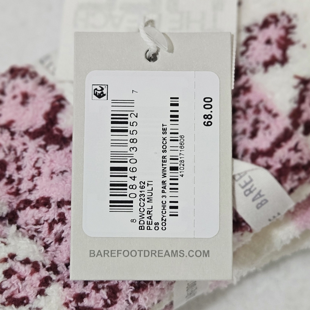 Barefoot Dreams x Revolve Winter Socks Set Pearl Multi Cozy Chic 3 Pairs Gift - Picture 7 of 7